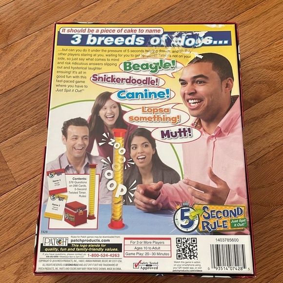 Patch 5 Second Rule Just Spit It Out Board Game Trivia Complete - Picture 2 of 4